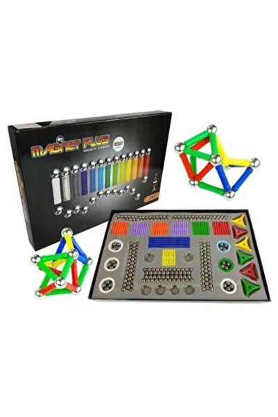 LeanToys Magnastix magnetic block set, 560 pieces with play board included, 660