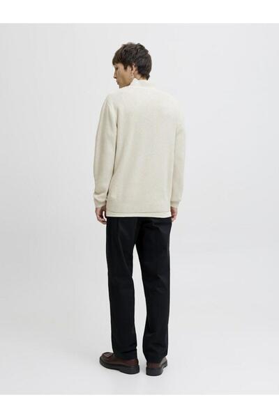 Jack & Jones JPRBLAMILANO Πλεκτό με ένθετο ραμμένο μέρος με μισό φερμουάρ SN Cloud Dancer