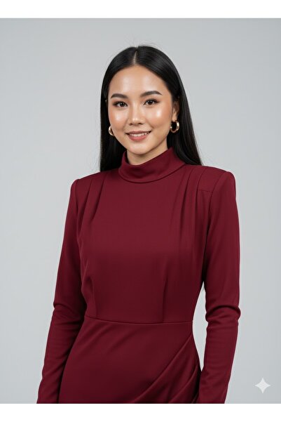 cemo Women's Shoulder Pad Piece Short Dress