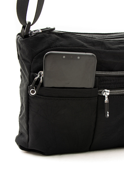 Sanmorris 4006 Brand Multi-Compartment Waterproof Wrinkle Fabric Crossbody Bag