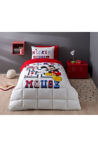Özdilek Mickey Mouse Collage Tek Kişilik Disney Lisanslı Lastikli Fitted Çarş...