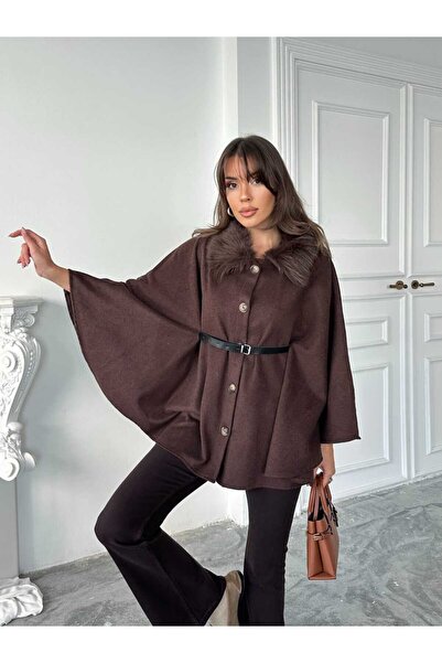 mydukkan.co Fur Collar Poncho