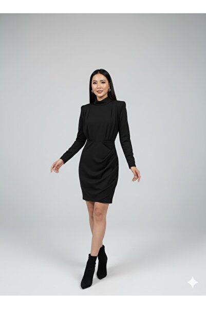 cemo Women's Shoulder Pad Piece Short Dress