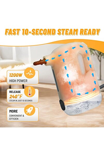 Generic Handheld Steam Cleaner, 1200W Quick 10-Second Steam, Visible Water Tank, 8 Accessories