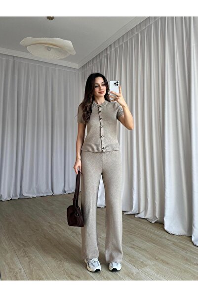 Mooi Butik Σετ πλεκτών ενδυμάτων ZEUS 8681 - Βιζόν