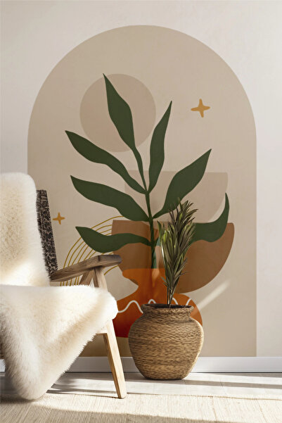 SDİGİTAL Modern Boho Yaprak Desenli Duvar Sticker - 3 Ölçü Seçeneği - Salon &...