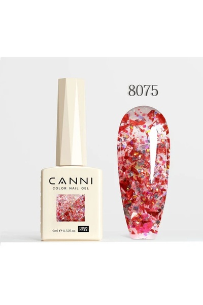 Canni 9 ml Glitter Uv Led Kalıcı Oje Hema Free 8075