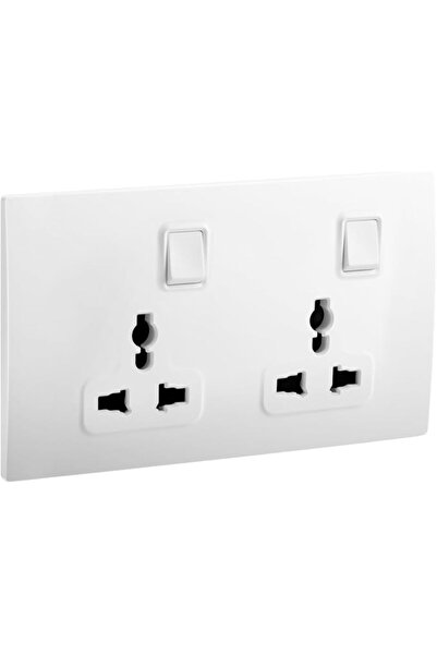 Legrand مقبس كهربائي متعدد العصابات ماليا سينسز من راكو، أبيض، منفذ مزدوج، 16 أمبير 250 فولت