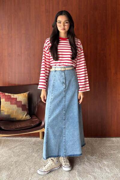 Ceylan Otantik Блакитна джинсова спідниця