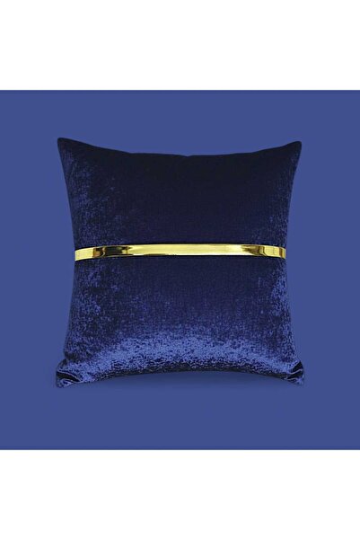 Keremhome Altın Şeritli Kadife Yastık kılıfı