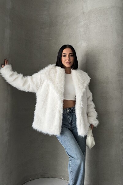 ALFUDO Moda Collection Short Imported Front Closure Collared Fur Jacket Coat