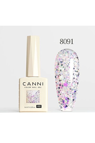 Canni 9 ml Glitter Uv Led Kalıcı Oje Hema Free 8091