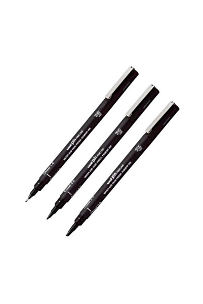UNİ-BALL Uniball Pin (1.0) Fine Line Cut-Tip Pen Black (3 Pieces)