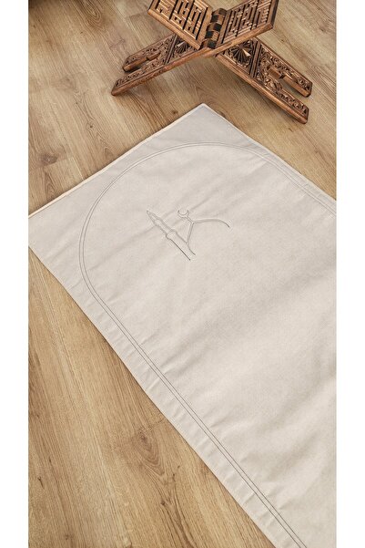 ALTINPAMUK سجادة صلاة طبيعية مسطحة من سادي مقاس 70×115 سم مع تطريز للمسجد