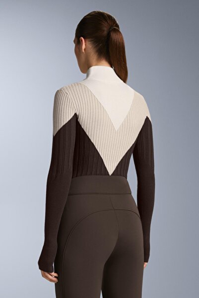 Oysho Thermal base layer contrast rib knit T-shirt