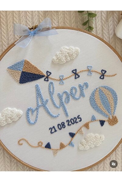 By Sirin Yıldız 25cm-bebek/çocuk Odası İsimli Kapı Süsü/punch Nakış Duvar Pan...