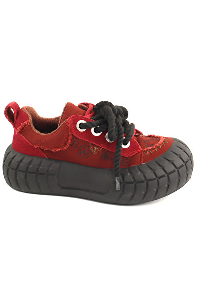 FEELİNG Women's fashion shoes 9056 1-WINE/RED-38