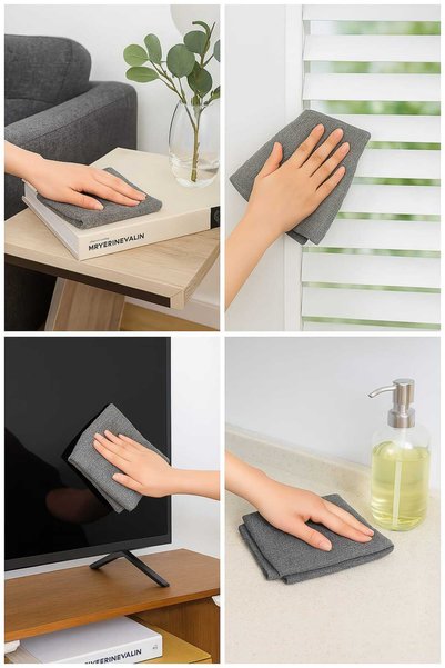 Nobera 50X70 Gray Microfiber Cleaning Cloth (1 Piece)