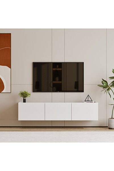 Furnitt Home Hitit Beyaz MDF TV Ünitesi 160 CM