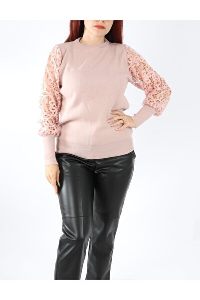 CHIC CITY Pulover dama cu manci din dantela