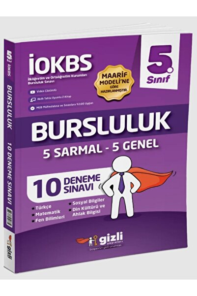 Efsane Yayınları 5.Sınıf Gizli Yayınları İOKBS Bursluluk 10 Deneme Sınavı - 5 Sarmal 5 Genel / Maarif Modelli