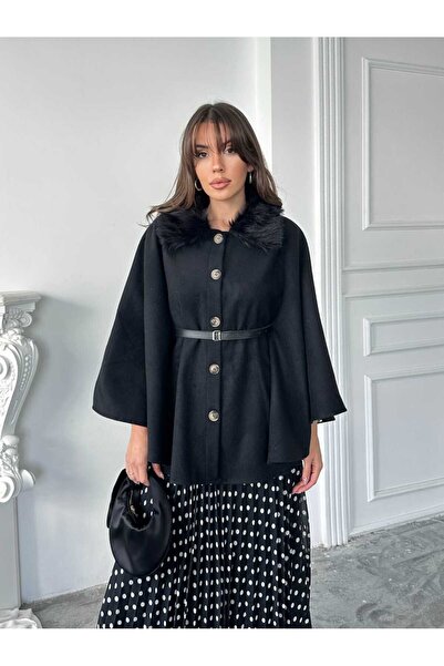 mydukkan.co Fur Collar Poncho