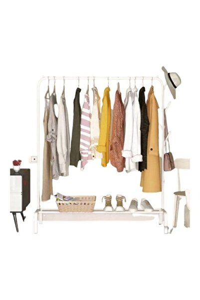 Generic Clothes Organizer And Metal Stand White 110x40x150cm