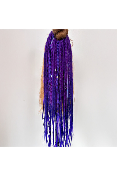 EL YAPIMI Craft Curls , Purple 40'lı Buhar Rasta, Tığ Işi Rasta ve Afrika Örg...