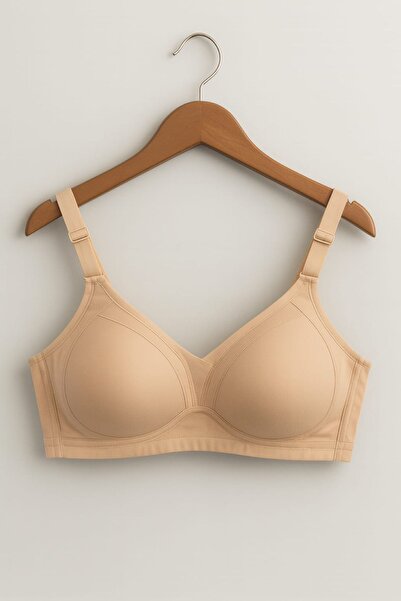 enmodaiçgiyim Σουτιέν μεγάλου μεγέθους C χωρίς σύρματα και χωρίς στήριγμα με σφουγγάρι για καθημερινή άνεση - Χρώμα σάρκας