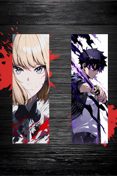 Anka Atolye مجموعة علامات الكتب المكونة من قطعتين من سلسلة Solo Leveling - جي...