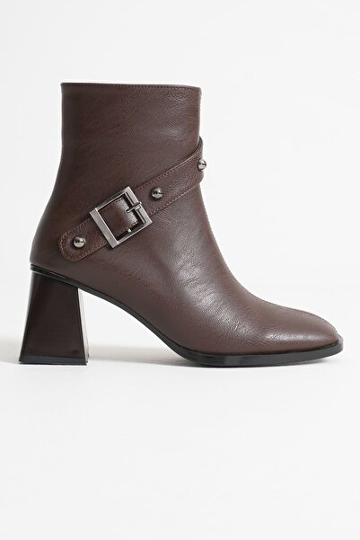 TRENDELLA Vera Women's Bitter Brown Heeled Boots