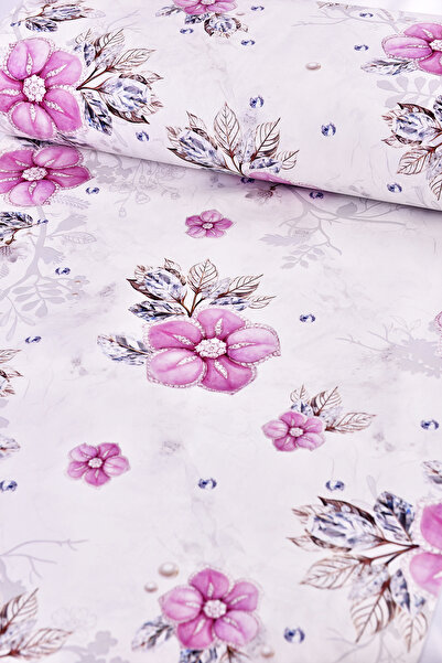 FAAL Floare roz pe fundal alb 3D bumbac 100% 4956