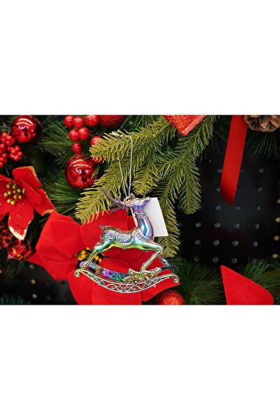 The Hub Christmas tree ornament, Iridescent, Reindeer-shaped, 11 cm x 11 cm, Plastic