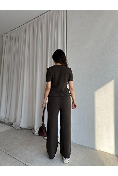 Mooi Butik Zeus Knitwear Set 8681 - Brown