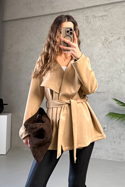 ModaPlaza Jachetă din piele de căprioară pentru femei 2726