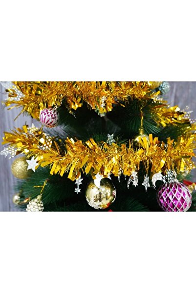 Bibilel Christmas Tinsel Bibilel, Gold, 2 m x 9 cm x 9 cm, PVC Foil, Indoor/Outdoor