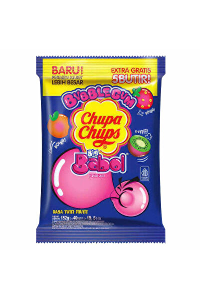 Chupa Chups Big Babol Tutti Frutti Bubble Gum Bag IDN 152g