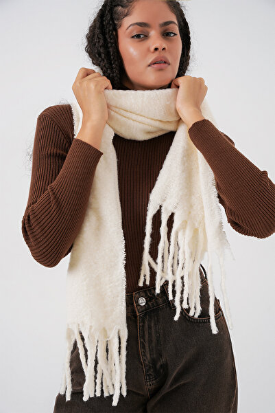 Bigdart Eșarfă groasă cu textura moale pentru femei 15951 - Ecru