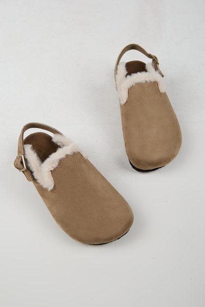 no miento Lapaz Fur Women's Vegan Leather Buckle Mink Sabo Slippers