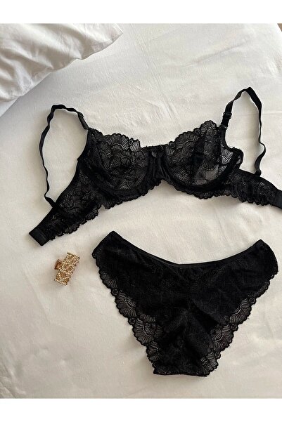 ESİLORA Dantelli Günlük Yumuşak Etkileyici Sütyen Külot Iç Çamaşır Takımı Iç ...