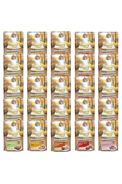 Other STUZZY Hrană umedă monoproteinică pentru pisici, amestec de arome, 25x85g