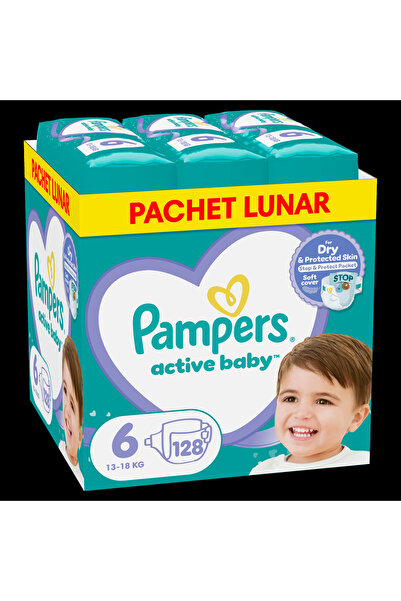Pampers Active Baby Diapers XXL Box, Size 6.13 -18 kg, 128 pcs