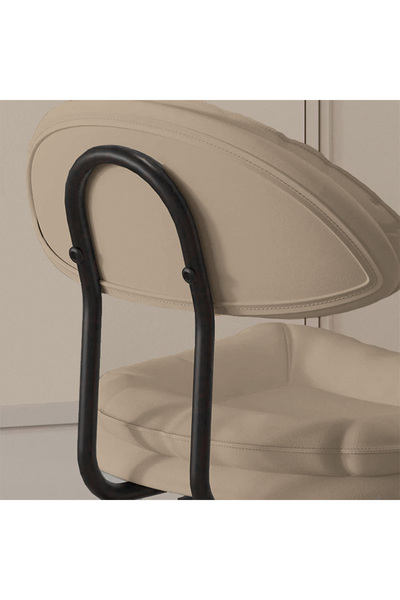 Quasar & Co. Set of 2 bar stools, swivel, height-adjustable, suitable for the kitchen, metal/eco-leather, beige