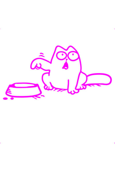 Oracal 651 Decorative wall, car and window sticker, Cat with bowl, 19cm, pink