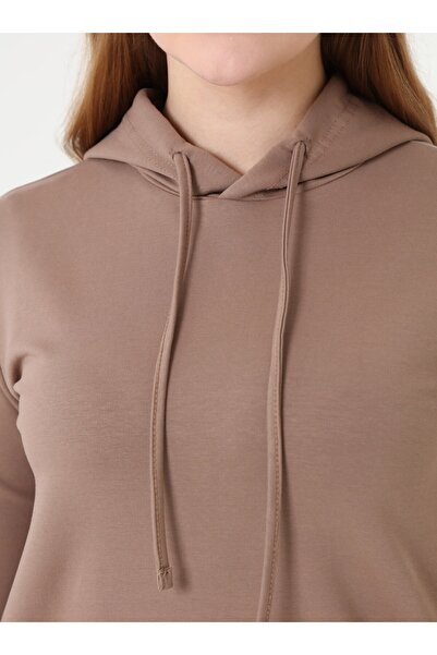 ALİA Plus Size Natural Fabric Sports Tunic&Pants Two-Piece Set - Mink -