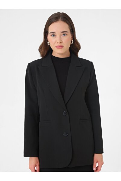 Refka Jachetă blazer căptușită cu două nasturi - Negru -