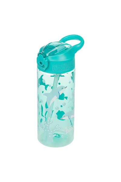 Baagl Sticlă Tritan cu pai Dolphin. 500 ml