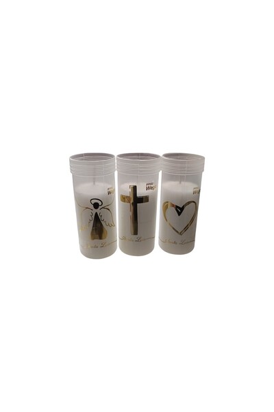 LA Set 3 rezerve candele din plastic, timp ardere 28 H, 5x12.5 cm, WP 80, div...