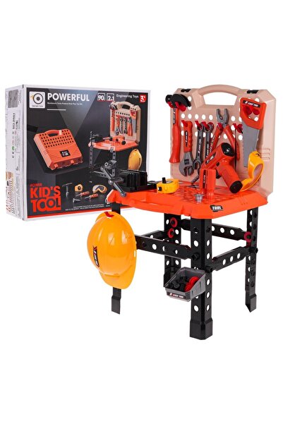 Robentoys Set de scule de joacă 2 în 1, banc de lucru/geantă de scule, set 90...