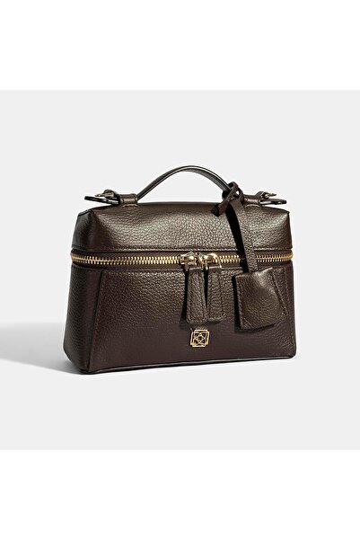 Desa Women's Brown Shoulder Strap Mini Leather Handbag